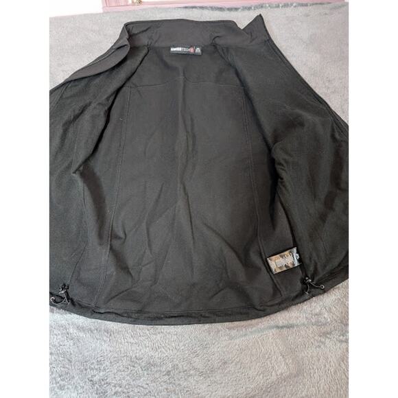SWISS TECH Mens Small Black Full Zip Fleece Lined jacket Hiking Gorpcore Utility - Picture 7 of 9